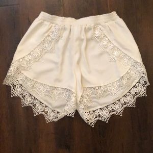 Tobi White Lace Shorts